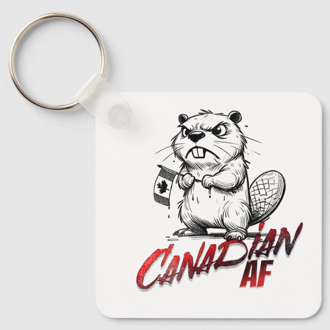 Angry Beaver Canadian AF Key Ring (Front)