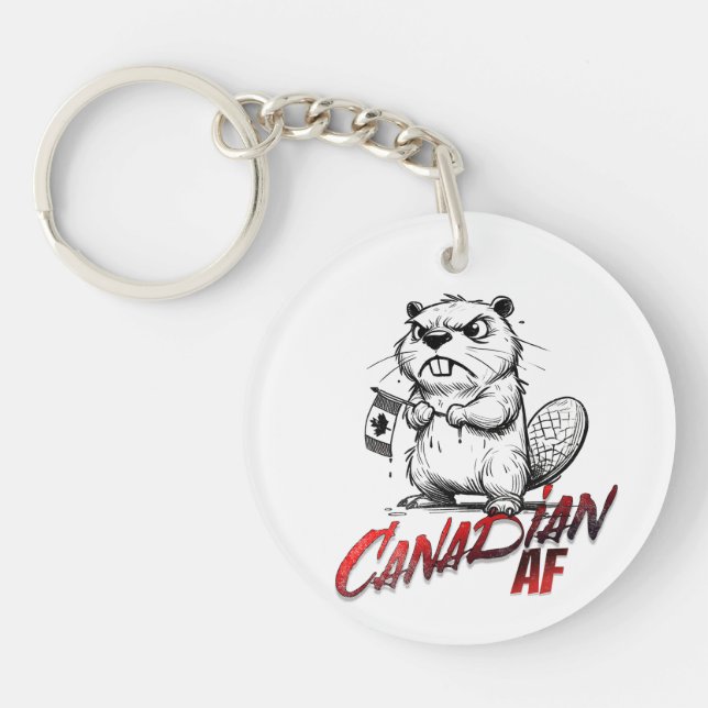 Angry Beaver Canadian AF Key Ring (Front)