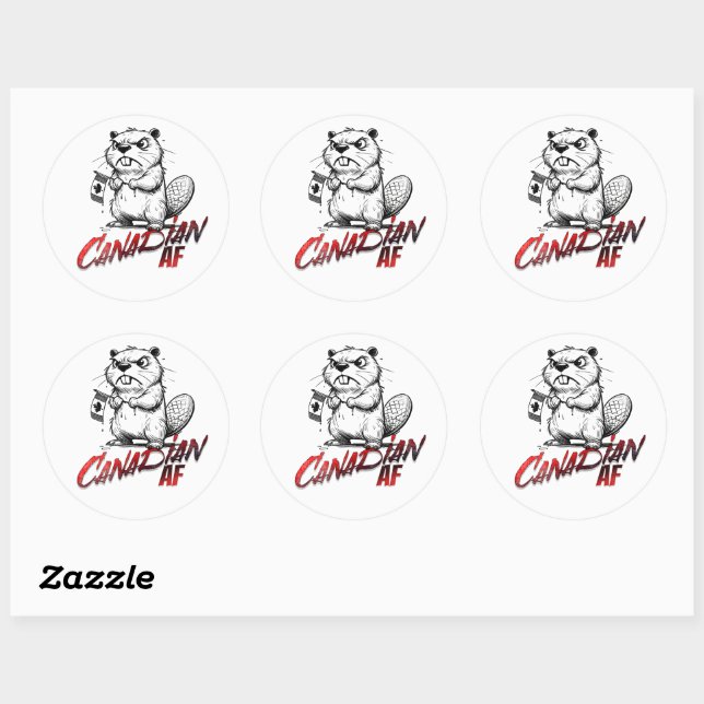 Angry Beaver Canadian AF Sticker (Sheet)