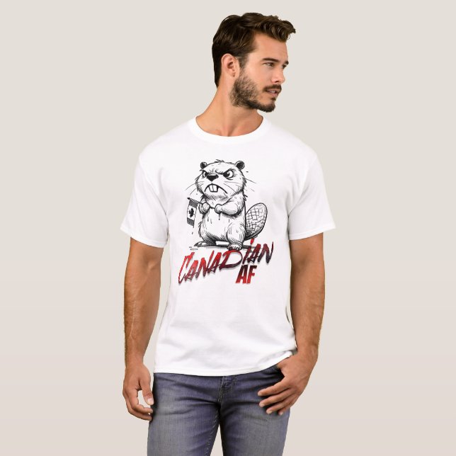 Angry Beaver Canadian AF T-Shirt (Front Full)