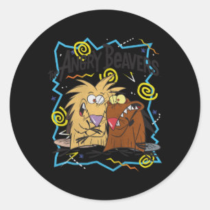 Angry Beavers Characters 90'S S Classic Round Sticker