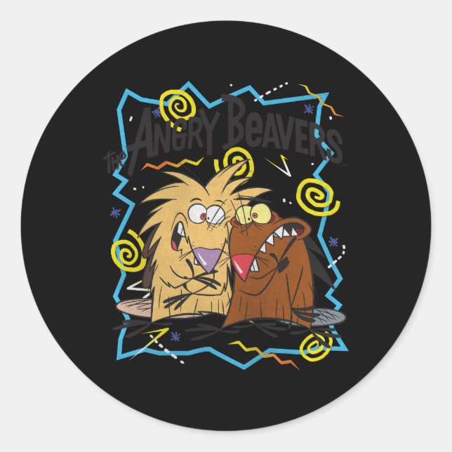 Angry Beavers Characters 90'S S Classic Round Sticker (Front)