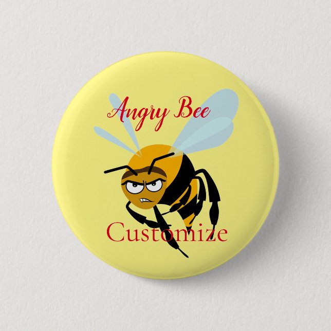 Angry Bee Thunder_Cove 6 Cm Round Badge (Front)