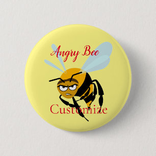 Angry Bee Thunder_Cove 6 Cm Round Badge