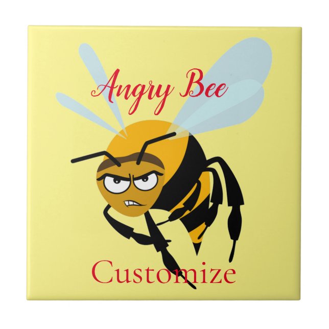Angry Bee Thunder_Cove Ceramic Tile (Front)