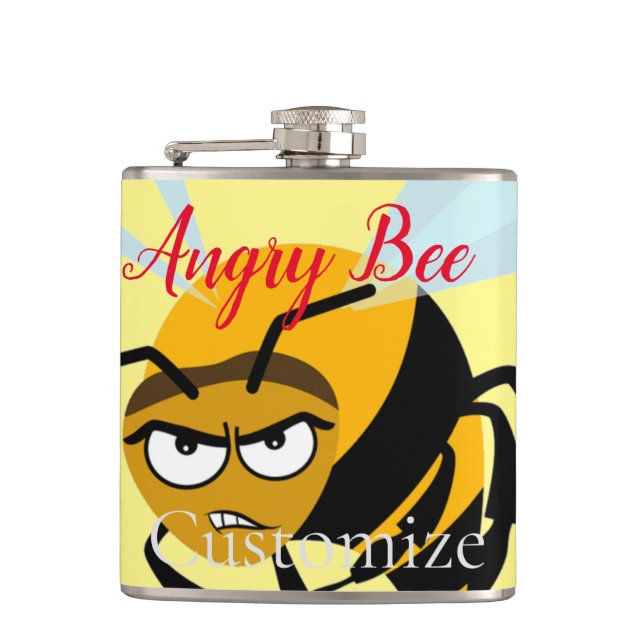 Angry Bee Thunder_Cove Hip Flask (Front)