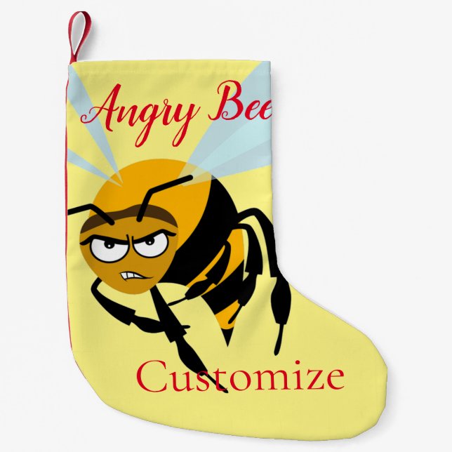 Angry Bee Thunder_Cove Small Christmas Stocking (Front)