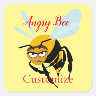 Angry Bee Thunder_Cove Square Sticker