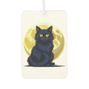 Angry black cat car air freshener