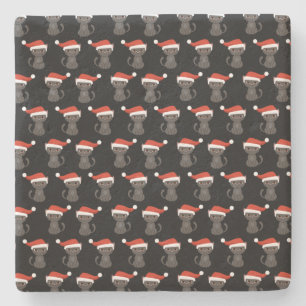 Angry Black Cat Funny Christmas Gifts Halloween Stone Coaster