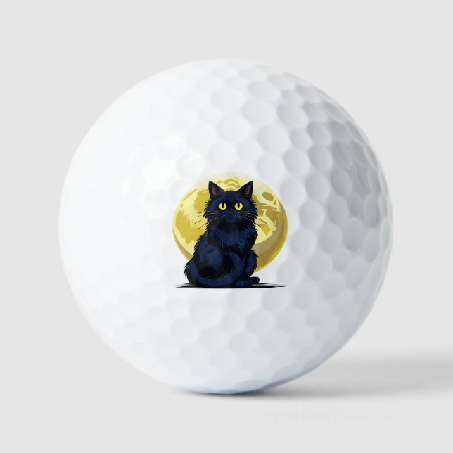 Angry black cat golf balls (Front)