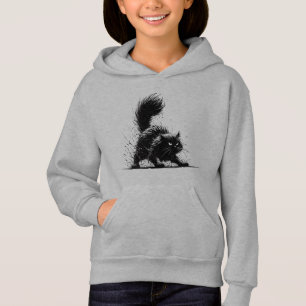 Angry Black Cat Ink Splash Illustration
