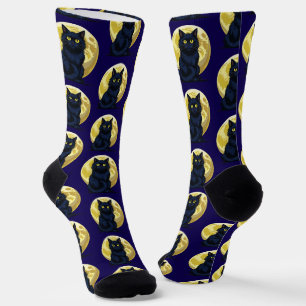Angry black cat socks