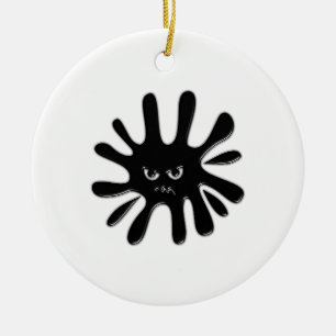 Angry Black Paint Splatter Ceramic Tree Decoration
