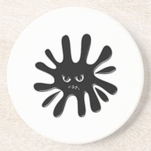 Angry Black Paint Splatter Coaster