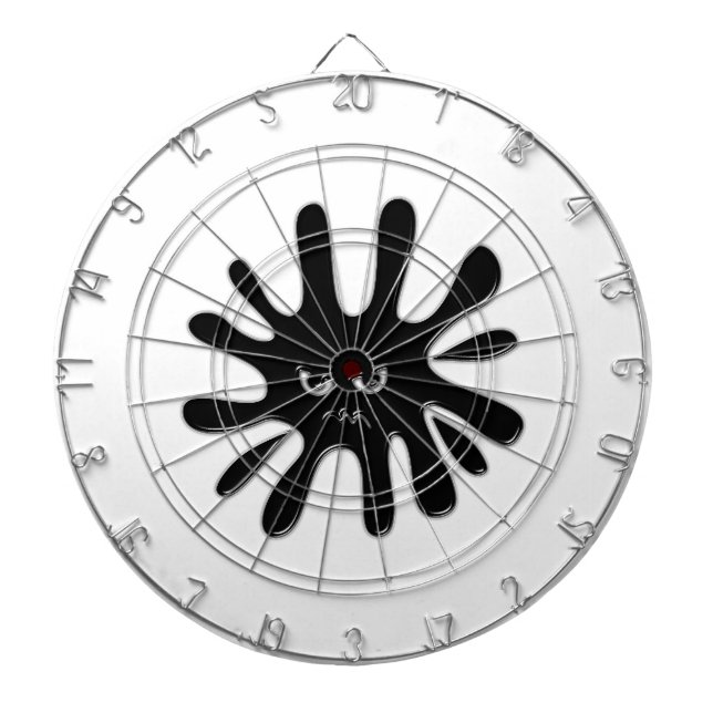 Angry Black Paint Splatter Dartboard (Front)