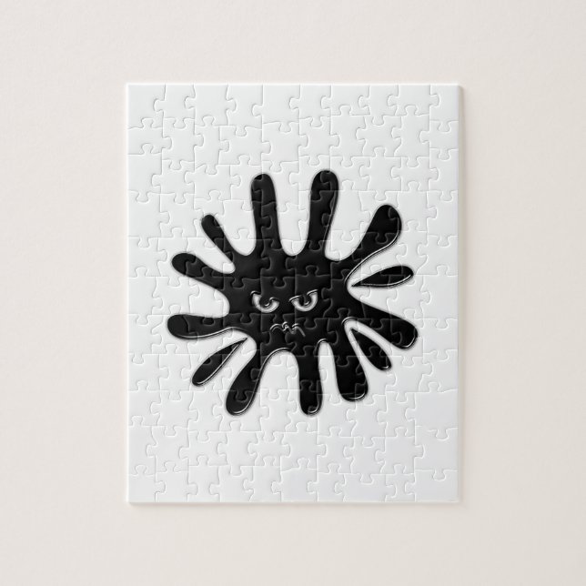 Angry Black Paint Splatter Jigsaw Puzzle (Vertical)