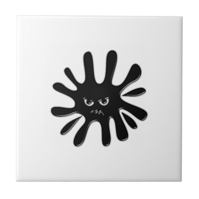 Angry Black Paint Splatter Tile (Front)