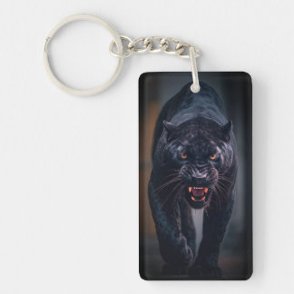 Angry Black Panther Key Ring