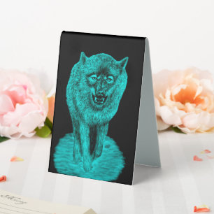 Angry Black Wolf in the Night