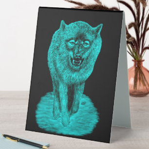 Angry Black Wolf in the Night