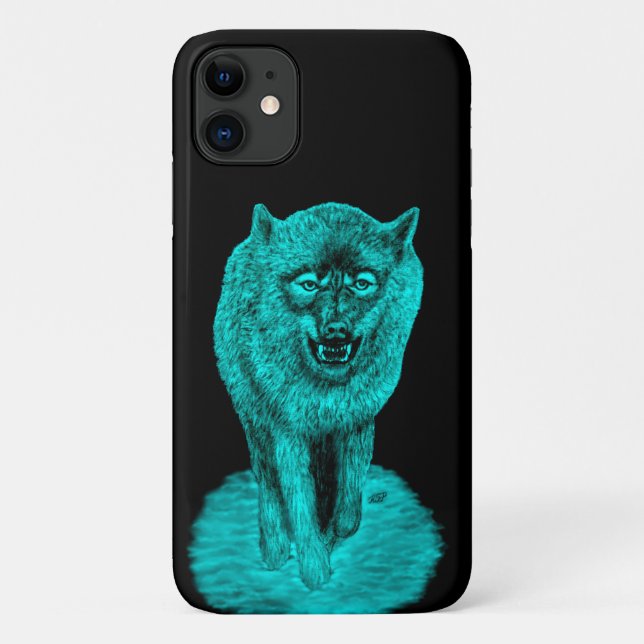 Angry Black Wolf in the Night Case-Mate iPhone Case (Back)