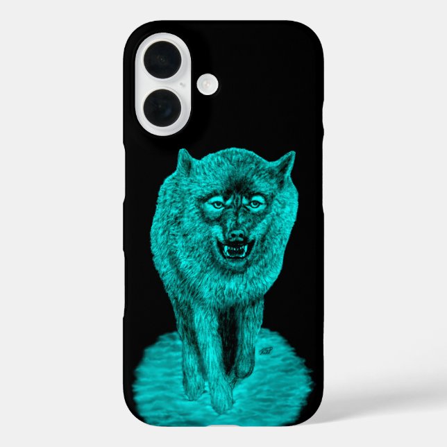 Angry Black Wolf in the Night Case-Mate iPhone Case (Back)