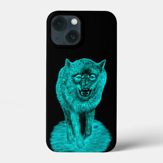 Angry Black Wolf in the Night Case-Mate iPhone Case (Back)