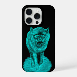 Angry Black Wolf in the Night iPhone 15 Pro Case