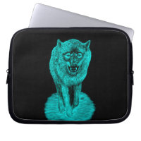 Angry Black Wolf in the Night