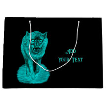 Angry Black Wolf in the Night