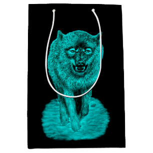 Angry Black Wolf in the Night Medium Gift Bag