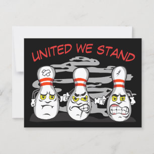 Angry Bowling Pins, Funny Sport Postcard