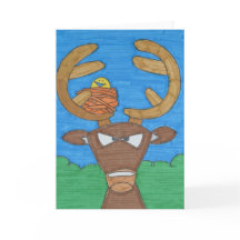 Angry Buck Greeting Card
