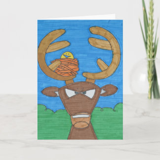 Angry Buck Greeting Card