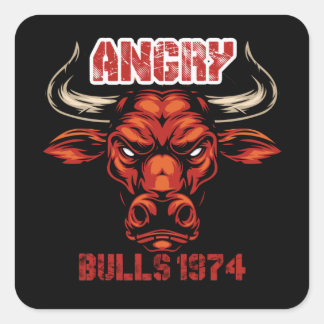 ANGRY BULLS,Choose Love Buffalo , Stop Hate Polo S Square Sticker