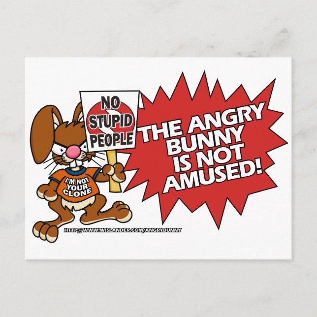 Angry Bunny Not Amused Postcards (Front)