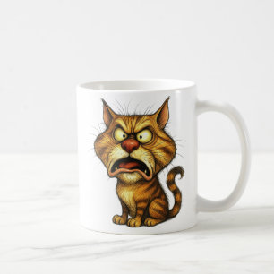 Angry Cartoon Cat Coffee Mug