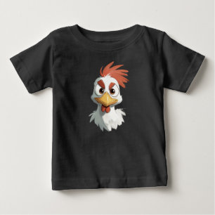 Angry Cartoon Chicken Head Baby T-Shirt