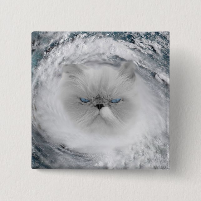 Angry Cat 5 Hurricane 15 Cm Square Badge (Front)
