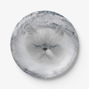 Angry Cat 5 Hurricane Paper Plate