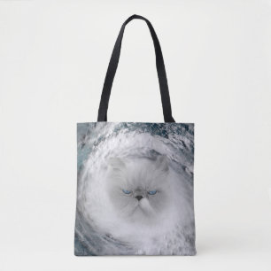 Angry Cat 5 Hurricane Tote Bag