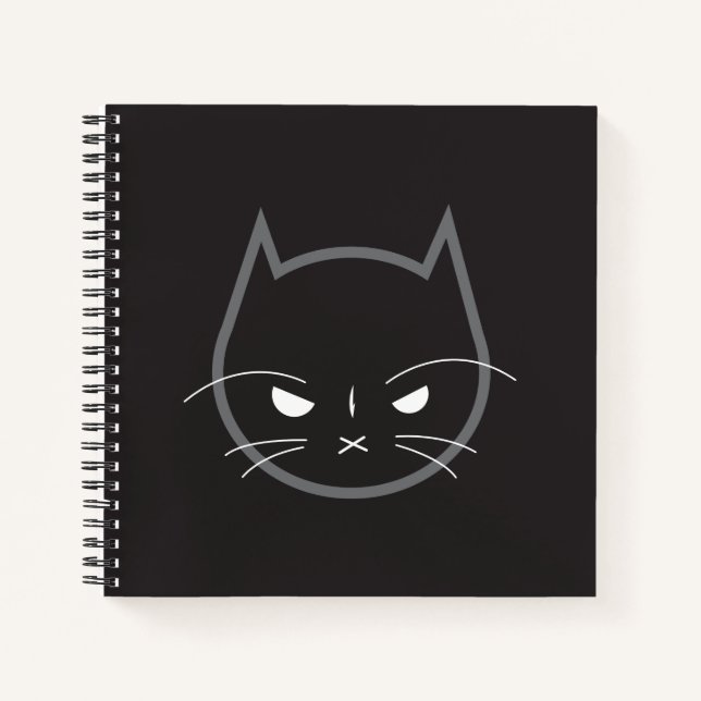 Angry Cat 8.5" x 8.5" Spiral Notebook (Front)