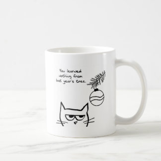 Angry Cat and the Christmas Tree. Coffee Mug