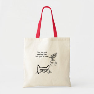 Angry Cat and the Christmas Tree Tote Bag