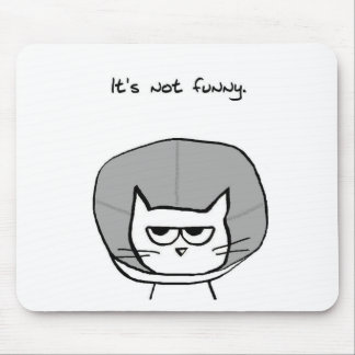 Angry Cat and the Cone of Shame Mouse Pad