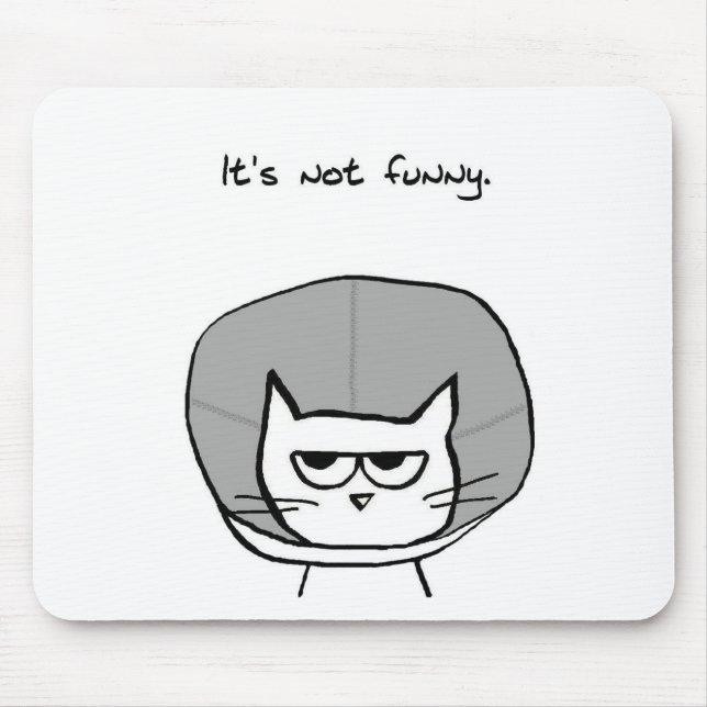 Angry Cat and the Cone of Shame Mouse Pad (Front)