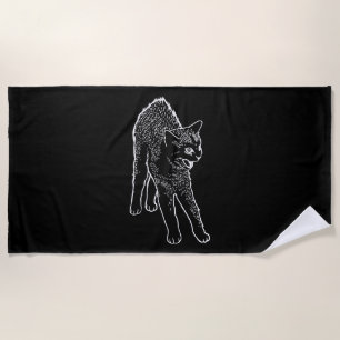 Angry cat beach towel