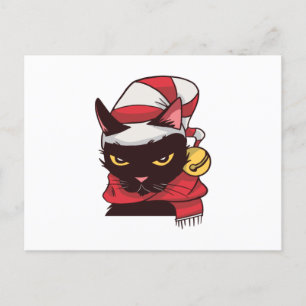 Angry cat Christmas Postcard