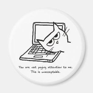 Angry Cat Demands Attention - Funny Cat Magnet